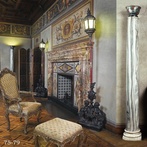 AN ITALIAN GILT-VARNISHED-SILVERED 'MECCA' ARMCHAIR