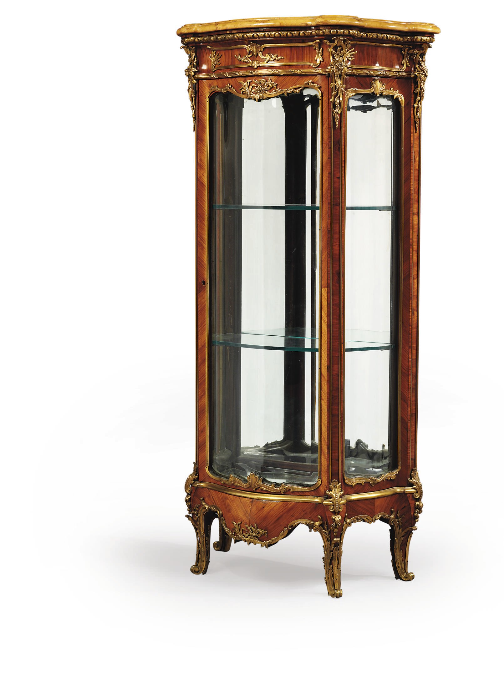 A FRENCH ORMOLU-MOUNTED KINGWOOD VITRINE