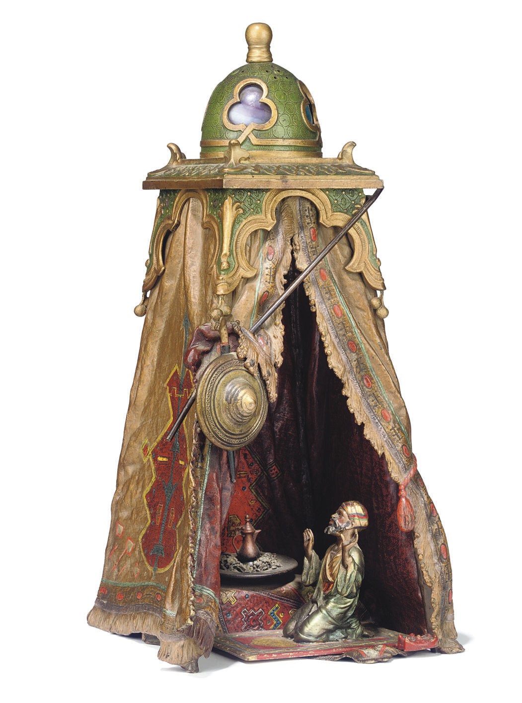 AN AUSTRIAN COLD-PAINTED BRONZE TABLE-LAMP