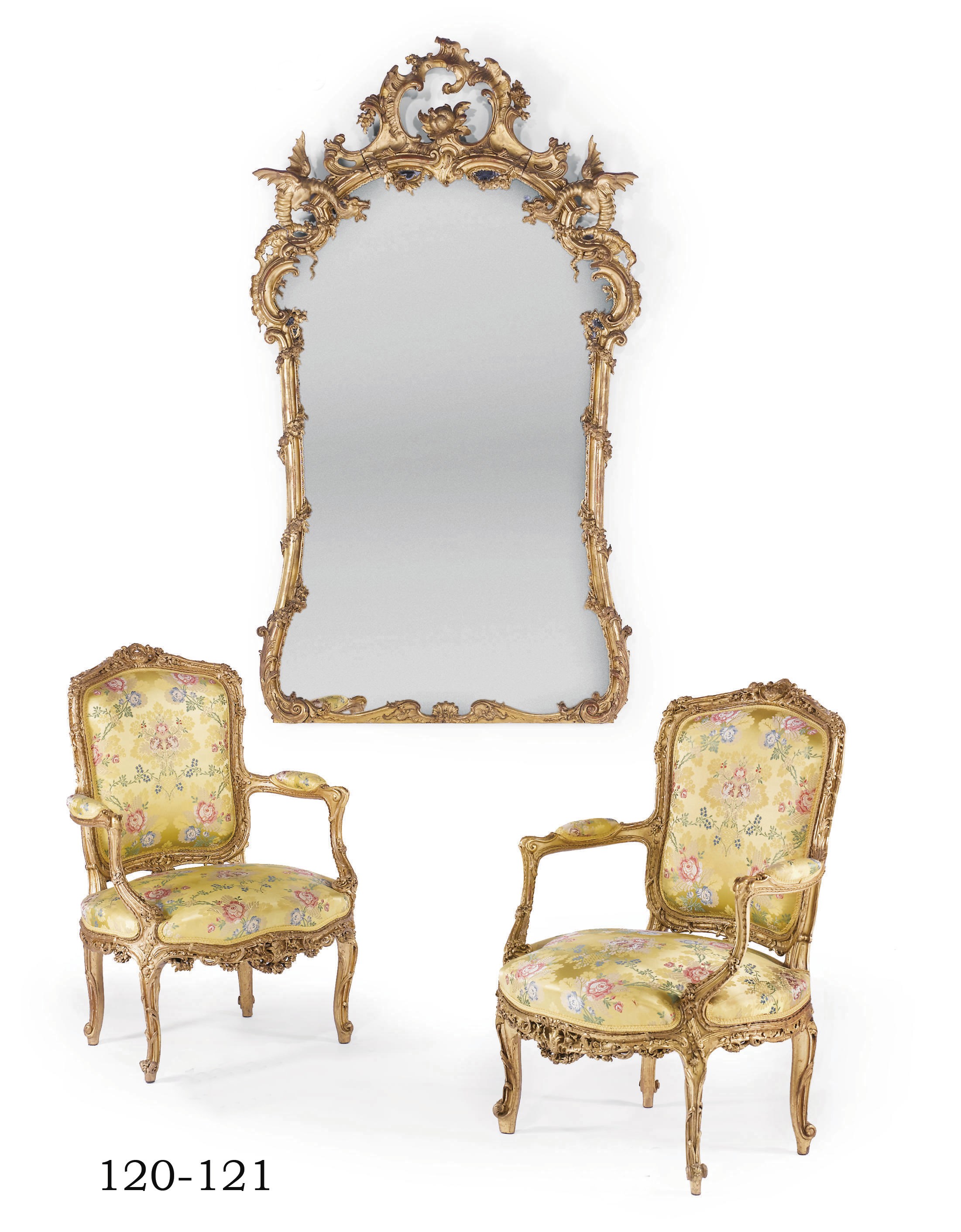 A FRENCH GILTWOOD OVERMANTEL MIRROR