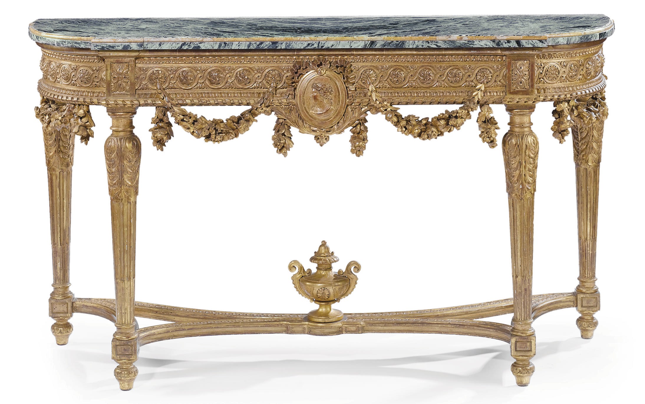 AN ITALIAN GILTWOOD CONSOLE TABLE
