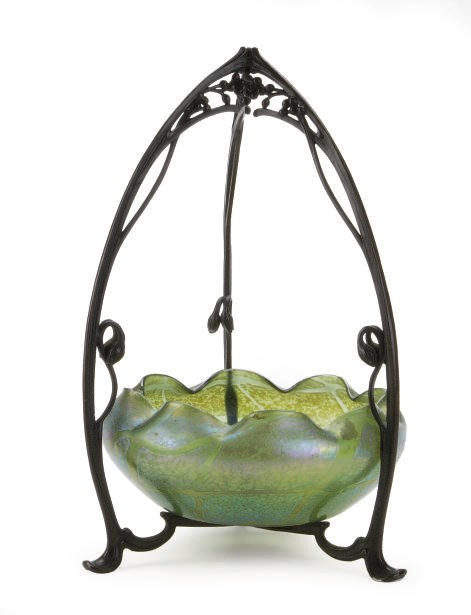 A BRONZE-MOUNTED AUSTRIAN GLASS BOWL,