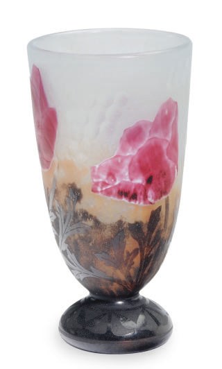 A FRENCH WHEEL-CARVED CAMEO GLASS VASE,