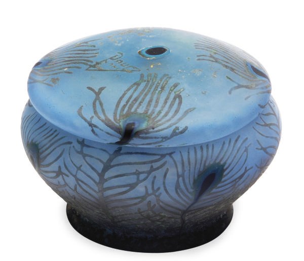 A FRENCH GLASS BOX AND COVER,
