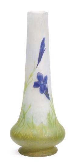 A FRENCH WHEEL-CARVED CAMEO GLASS VASE,