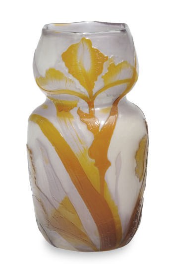 A FRENCH CAMEO AND FIRED POLISHED GLASS VASE,