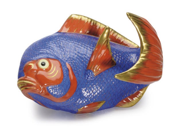 A HUNGARIAN PORCELAIN MODEL OF A FISH,