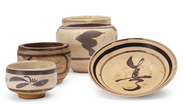 A GROUP OF CHINESE CIZHOU PAINTED AND GLAZED VESSELS,