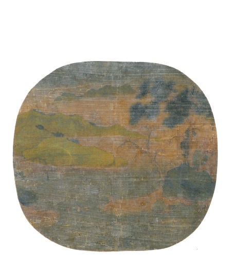 A CHINESE ALBUM LEAF PAINTING OF TRAVELERS FORDING A RIVER,