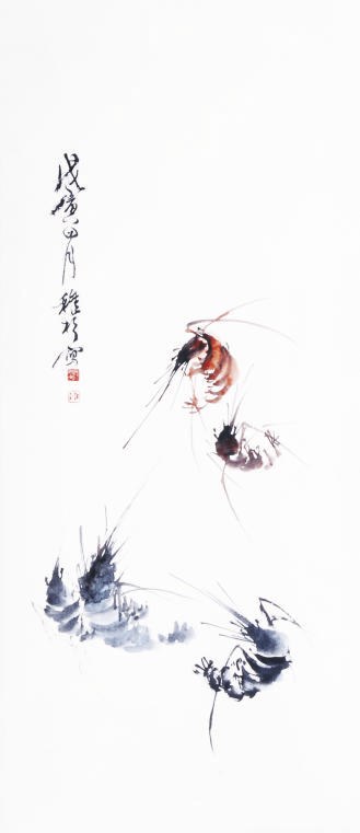 A CHINESE HANGING SCROLL PAINTING 'CRAYFISH',