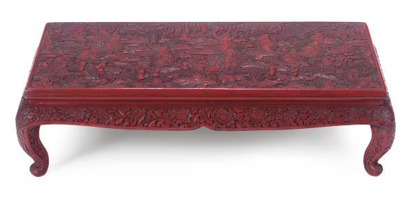 A CHINESE CINNABAR LACQUER TABLE STAND,