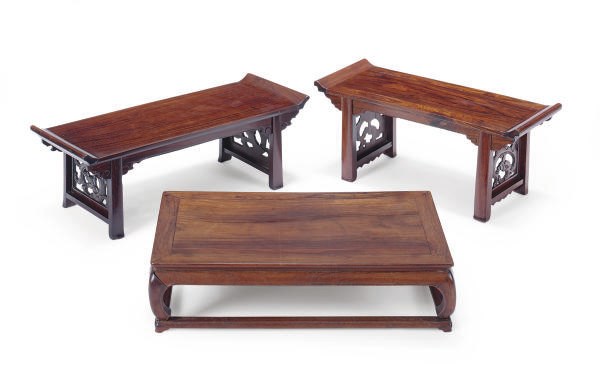 THREE CHINESE HUANGHUALI STANDS,
