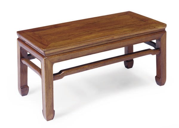 A CHINESE HUANGHUALI WAISTED CORNER-LEG LOW TABLE,