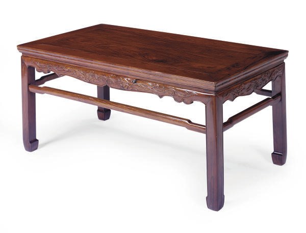 A CHINESE HUANGHUALI WAISTED CORNER-LEG TABLE,