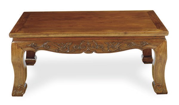 A CHINESE HUANGHUALI WAISTED CORNER LEG LOW TABLE,