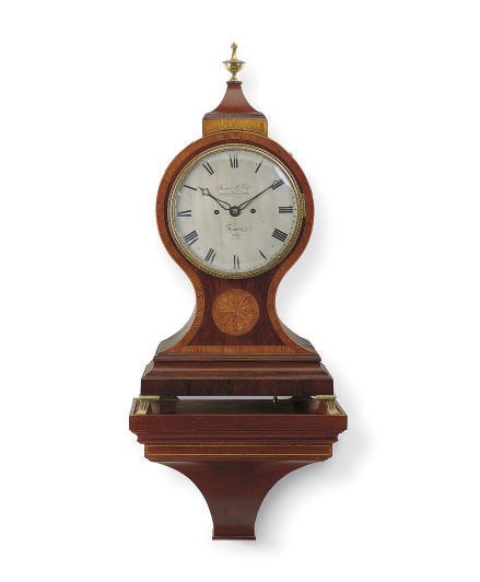 A GEORGE III MAHOGANY, TULIPWOOD AND MARQUETRY BRACKET CLOCK,