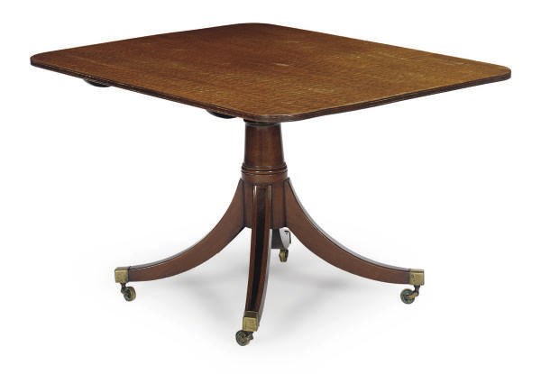 AN ENGLISH MAHOGANY BREAKFAST TABLE,