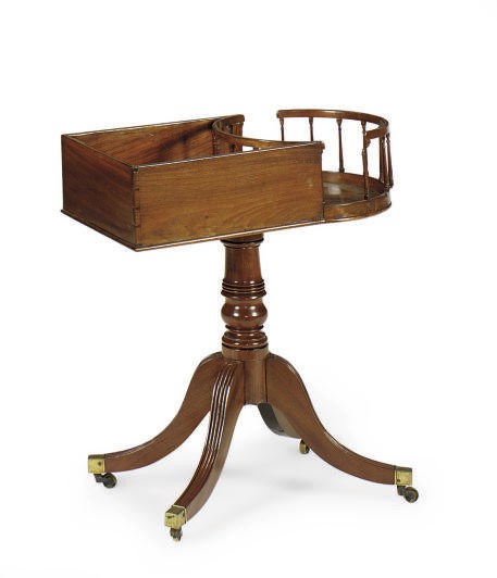 A REGENCY MAHOGANY CUTLERY AND PLATE STAND,