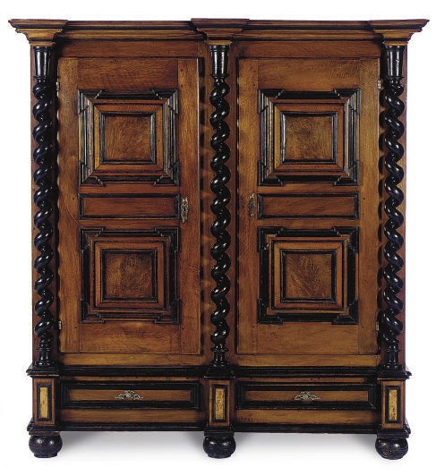 A GERMAN WALNUT AND PART-EBONIZED KAS,
