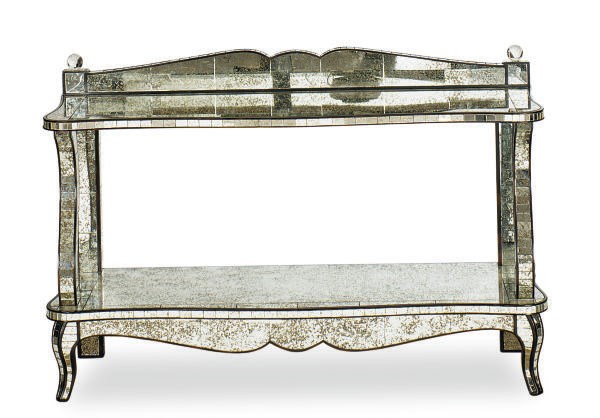 A MIRRORED CONSOLE TABLE,