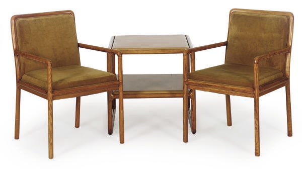 A PAIR OF ASH ARMCHAIRS,