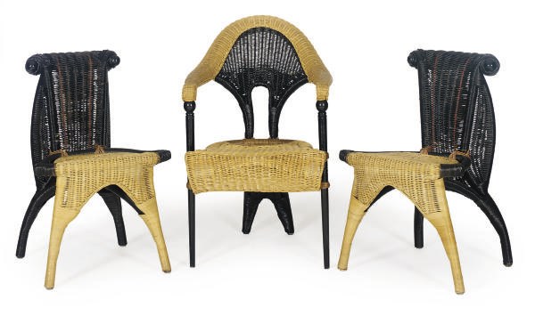 A SUITE OF ITALIAN RATTAN SEATING,