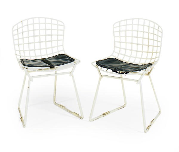 A SET OF THIRTEEN WIRE CHILD'S CHAIRS,