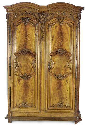 A FRENCH PROVINCIAL WALNUT ARMOIRE,