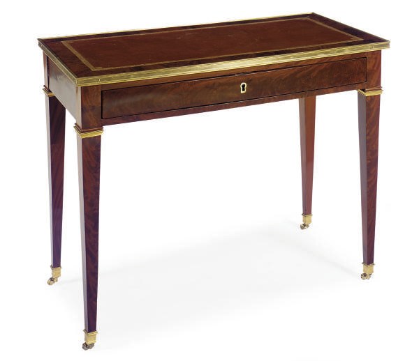 A GILT-METAL MOUNTED MAHOGANY WRITING TABLE,