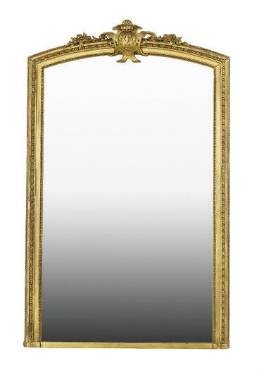 A PAIR OF GILTWOOD OVERMANTEL MIRROR,