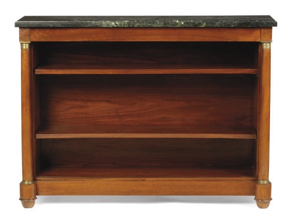 A GILT-BRONZE MOUNTED MAHOGANY BOOKSHELF,