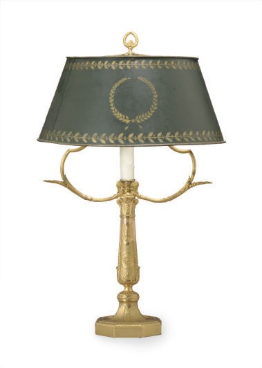 A FRENCH ORMOLU BUILLOTTE LAMP,