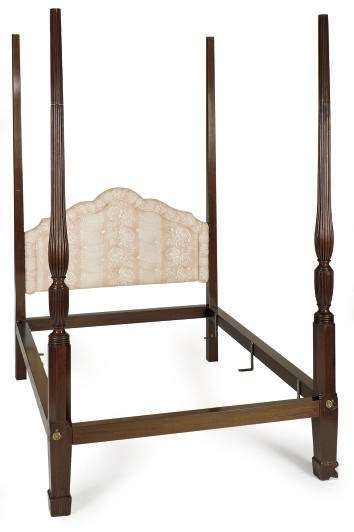 A MAHOGANY FOUR-POSTER BED,