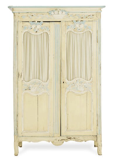 A FRENCH PROVINCIAL PAINTED ARMOIRE,