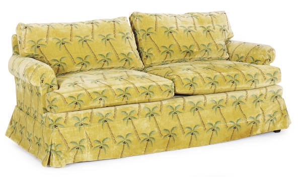 AN UPHOLSTERED SOFA,