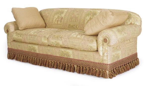 AN UPHOLSTERED SOFA,