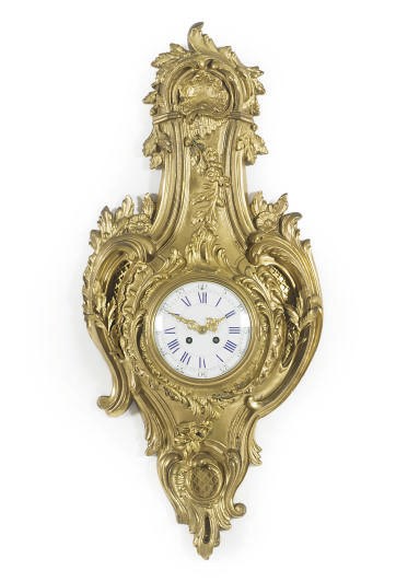 A FRENCH ORMOLU CARTEL CLOCK,