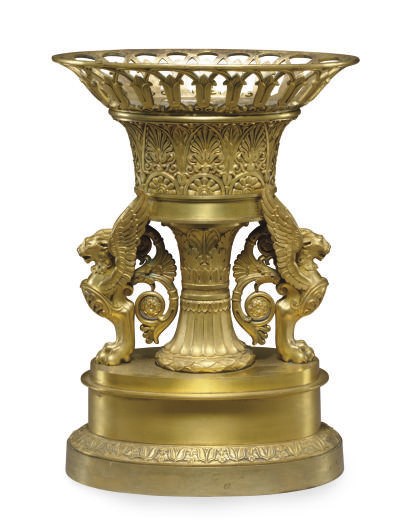 A FRENCH GILT-BRONZE TAZZE,