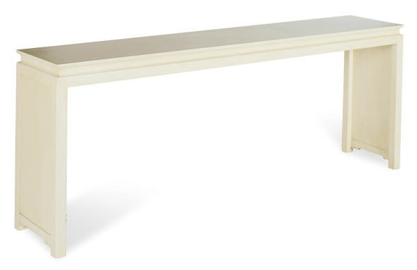 A CREAM-PAINTED ALTAR TABLE,