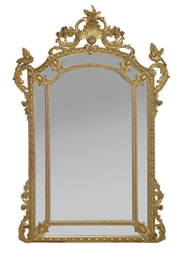 A FRENCH GILTWOOD MIRROR,