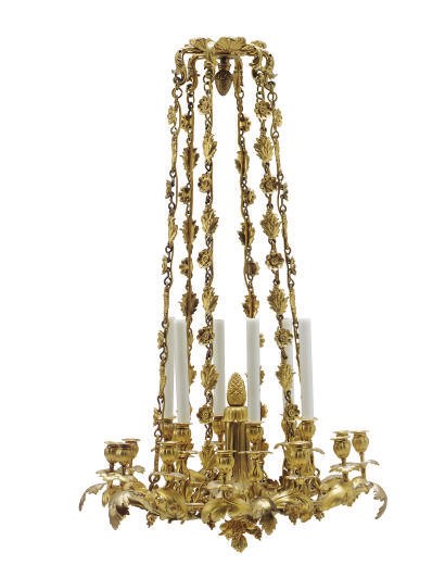 A NAPOLEON III ORMOLU EIGHTEEN-LIGHT CHANDELIER,