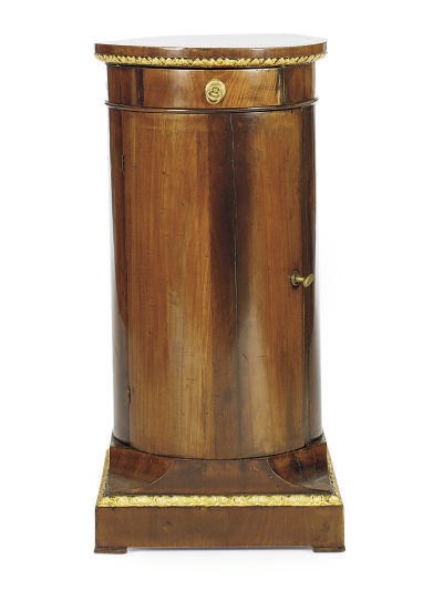 A FRENCH MAHOGANY AND PARCEL-GILT POT CUPBOARD,