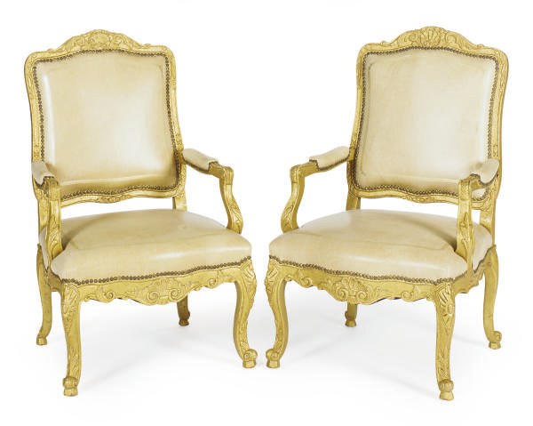 A SET OF TWELVE GILTWOOD FAUTEUILS,