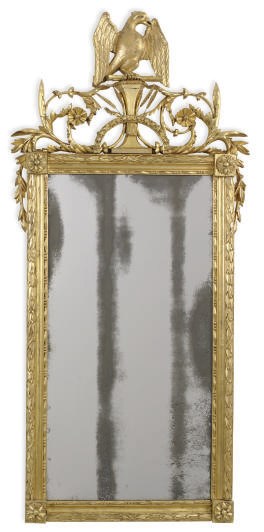 AN ITALIAN GILTWOOD PIER MIRROR,