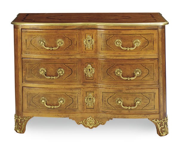 A GILT-BRONZE MOUNTED FRUITWOOD COMMODE,