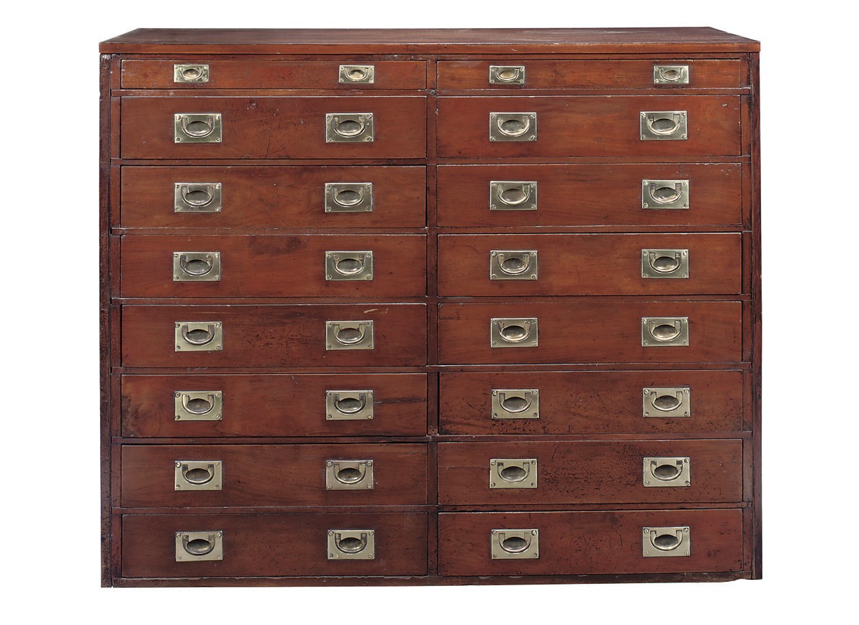 A MAHOGANY FILING CABINET