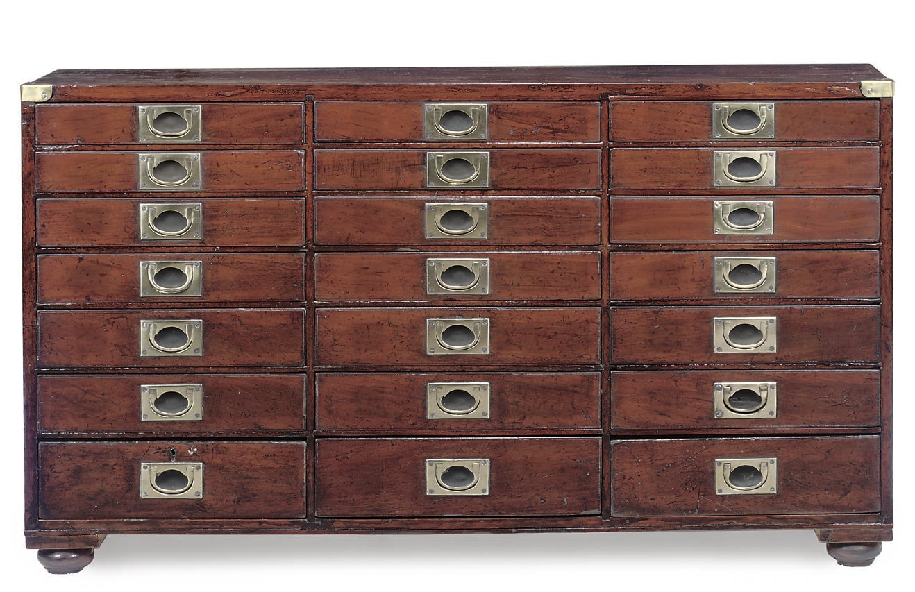 A LATE VICTORIAN MAHOGANY COLLECTOR'S CABINET