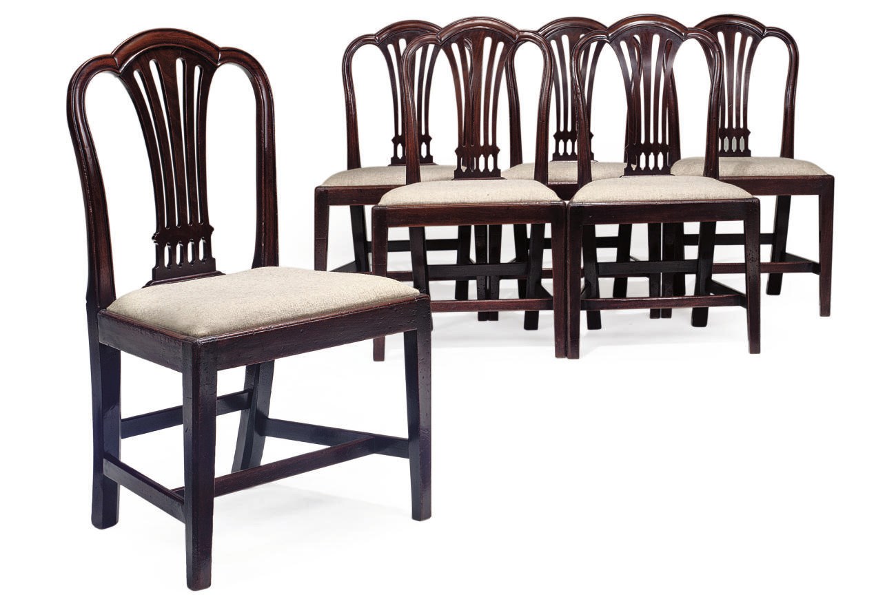 A SET OF SIX GEORGE III MAHOGANY DINING CHAIRS