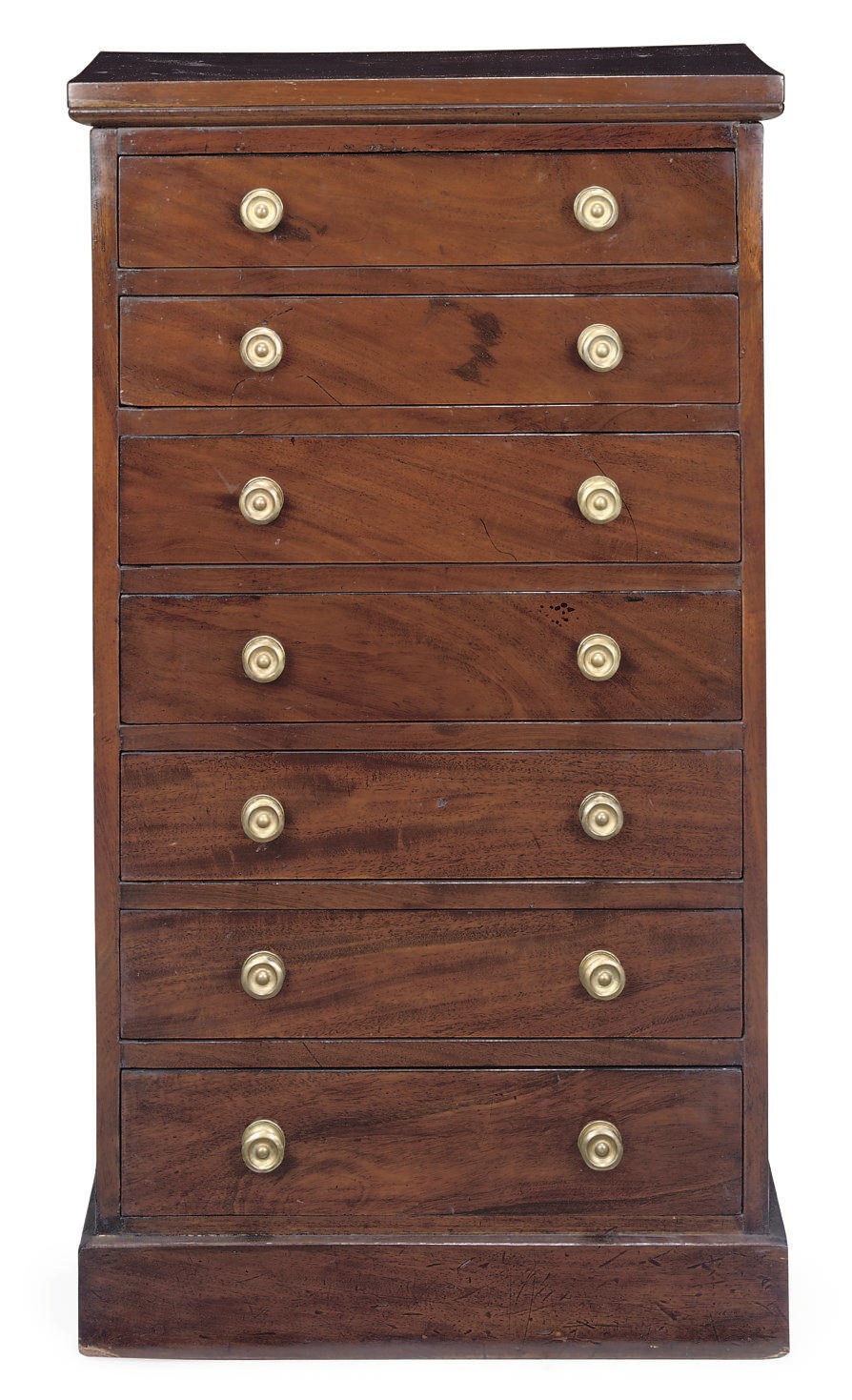 A MAHOGANY WELLINGTON CHEST