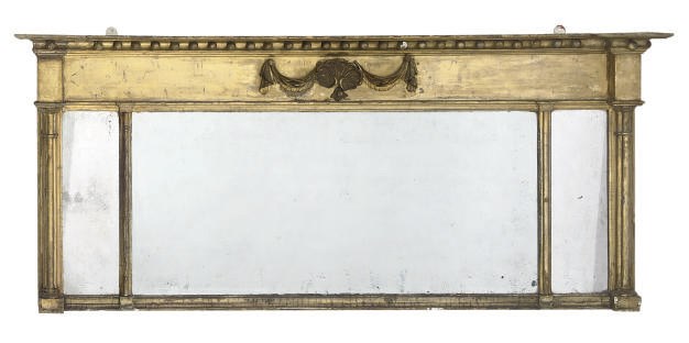 A REGENCY GILTWOOD OVERMANTEL MIRROR